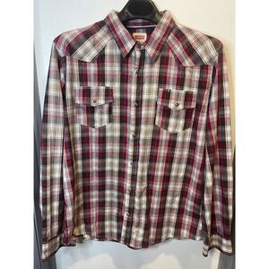 Levi's Mens Western Plaid Shirt Pearl Snaps Standard Fit Size‎ 2XL